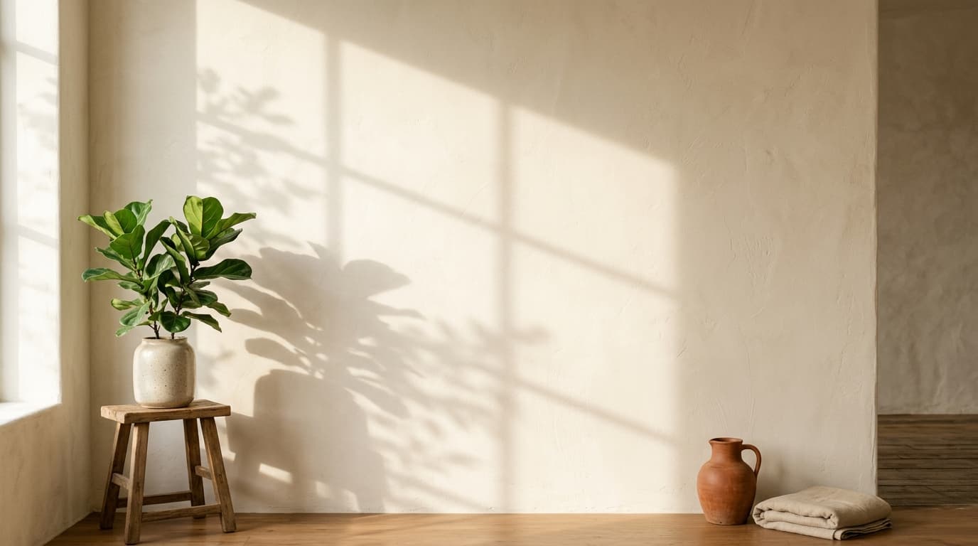 Warm sunlight bathroom backdrop